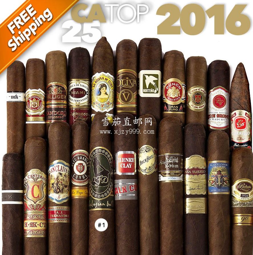 雪茄迷杂志排名前25位2016年组合包/Cigar Aficionado Top 25 Cigars of 2016 Sampler